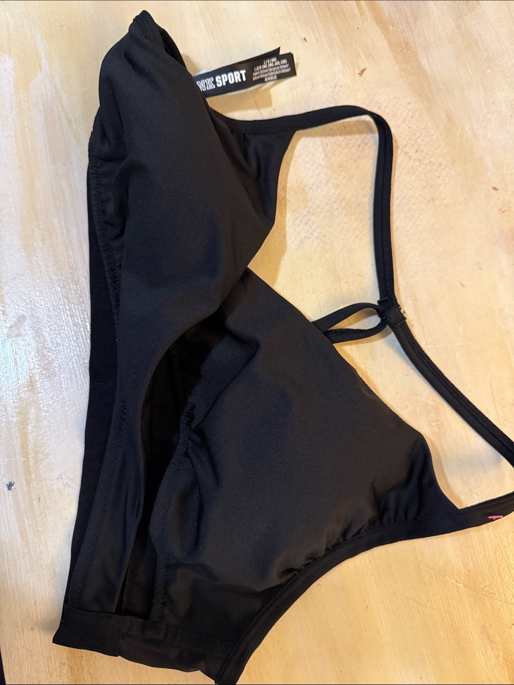 PINK Victoria's Secret Black Sport Bikini Top
